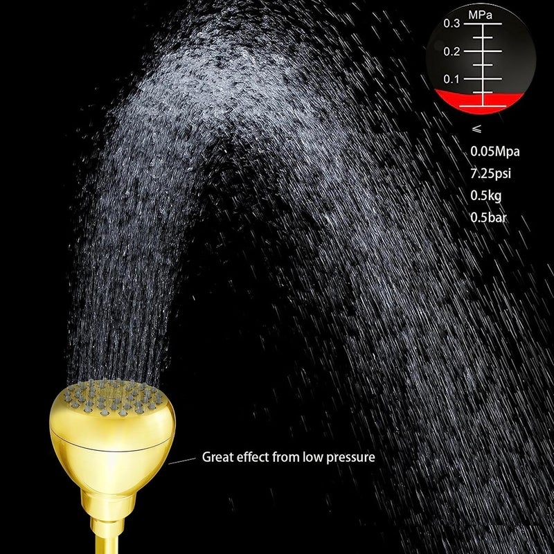 Nuodan High Pressure Shower Head - Powerful Bathroom Pressure Boosting Showerhead - Perfect Universal Replacement for Bathroom Shower Heads (Gold) - Image 2